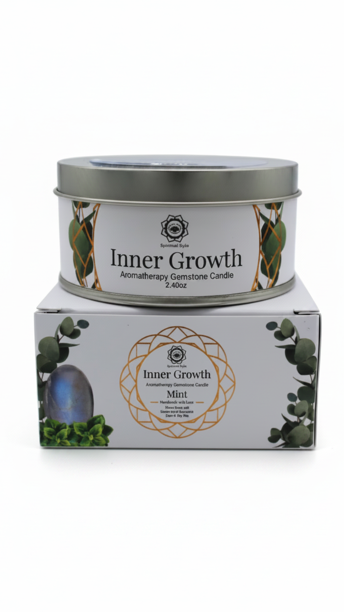 Bougie de Gemmothérapie et d'Aromathérapie "Croissance Intérieure"