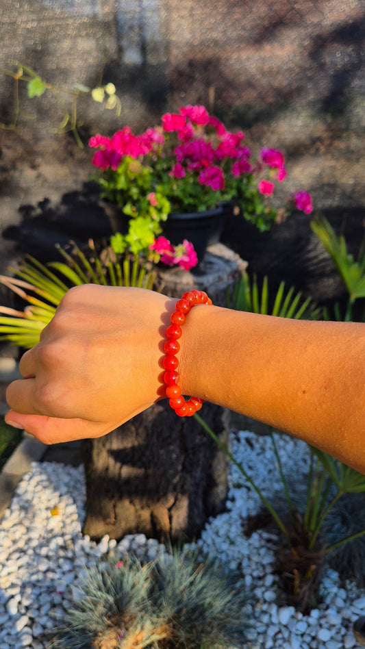 Bracelet en Cornaline 8mm