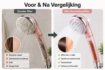 Velunagems Minerale Filterdouchekop - Roze
