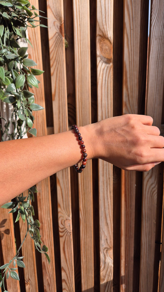 Rode Tijgeroog Armband 6mm – Motivatie & Kracht